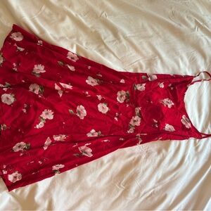 Forever 21 Red Dress with Pink Floral Design